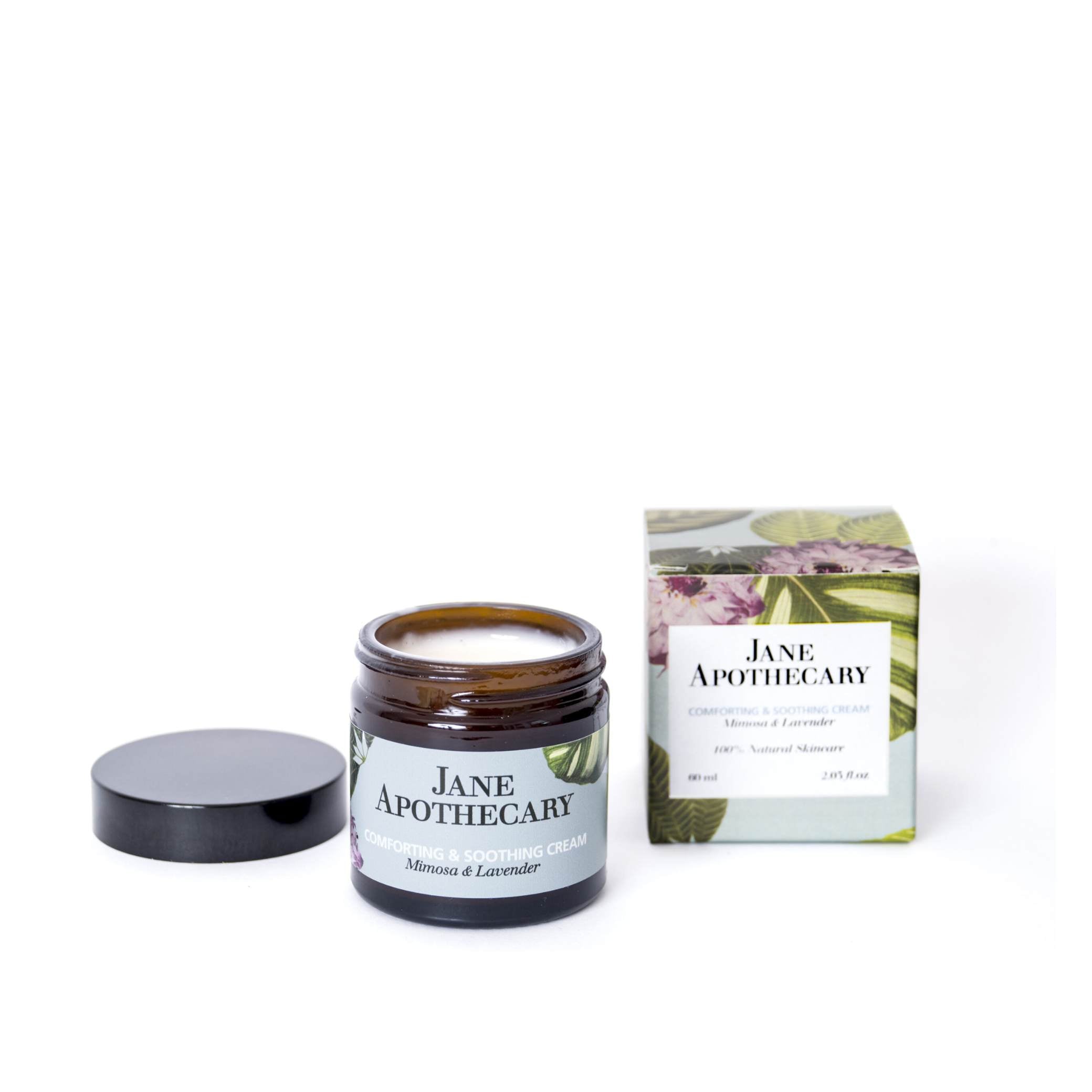 Crema facial hidratante y calmante de mimosa y lavanda