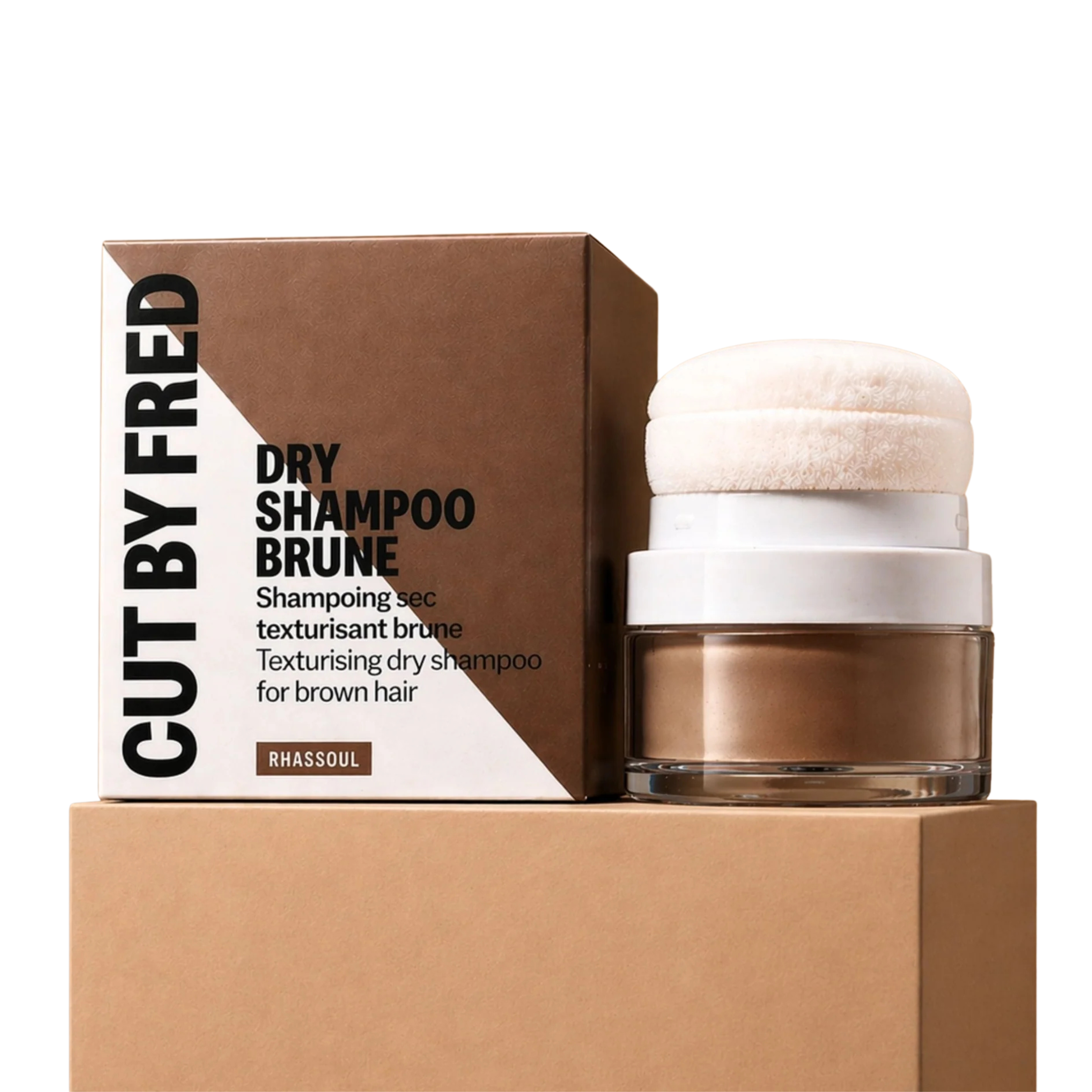 Champú seco para cabello castaño