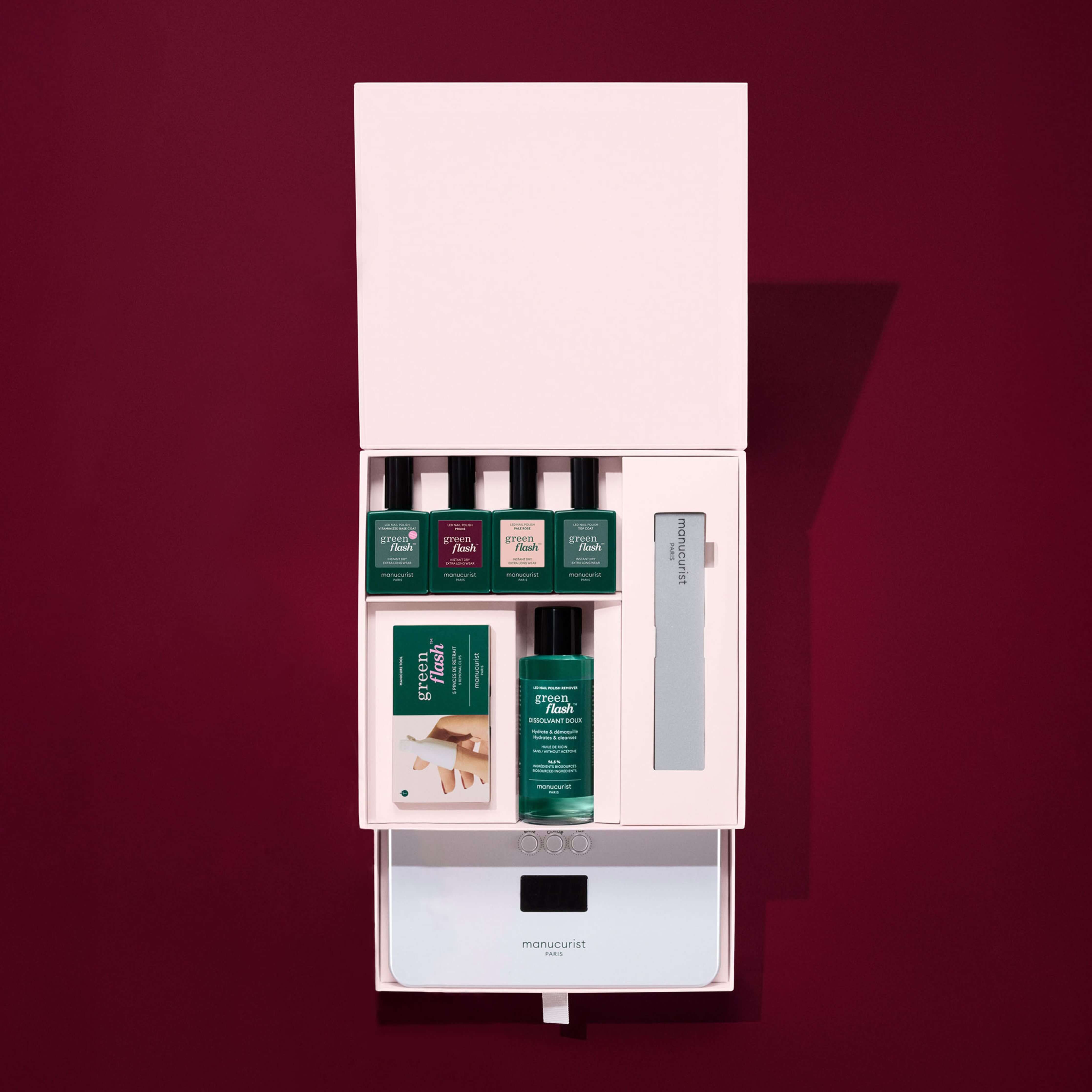 Kit completo manicura semipermanente Green Flash Edición Navidad