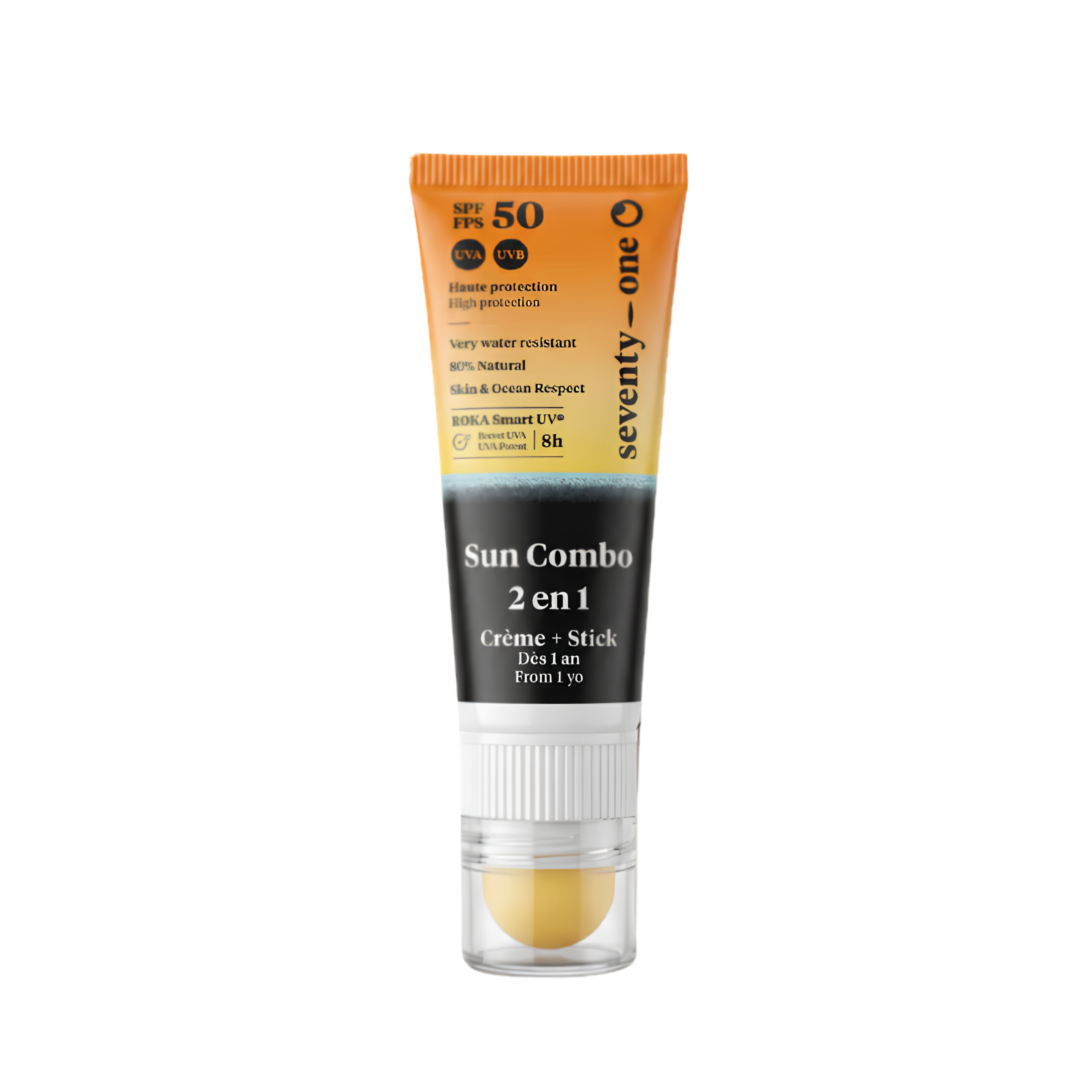 Protector solar SPF50+ 2 en 1 crema y stick para labios Sun Combo