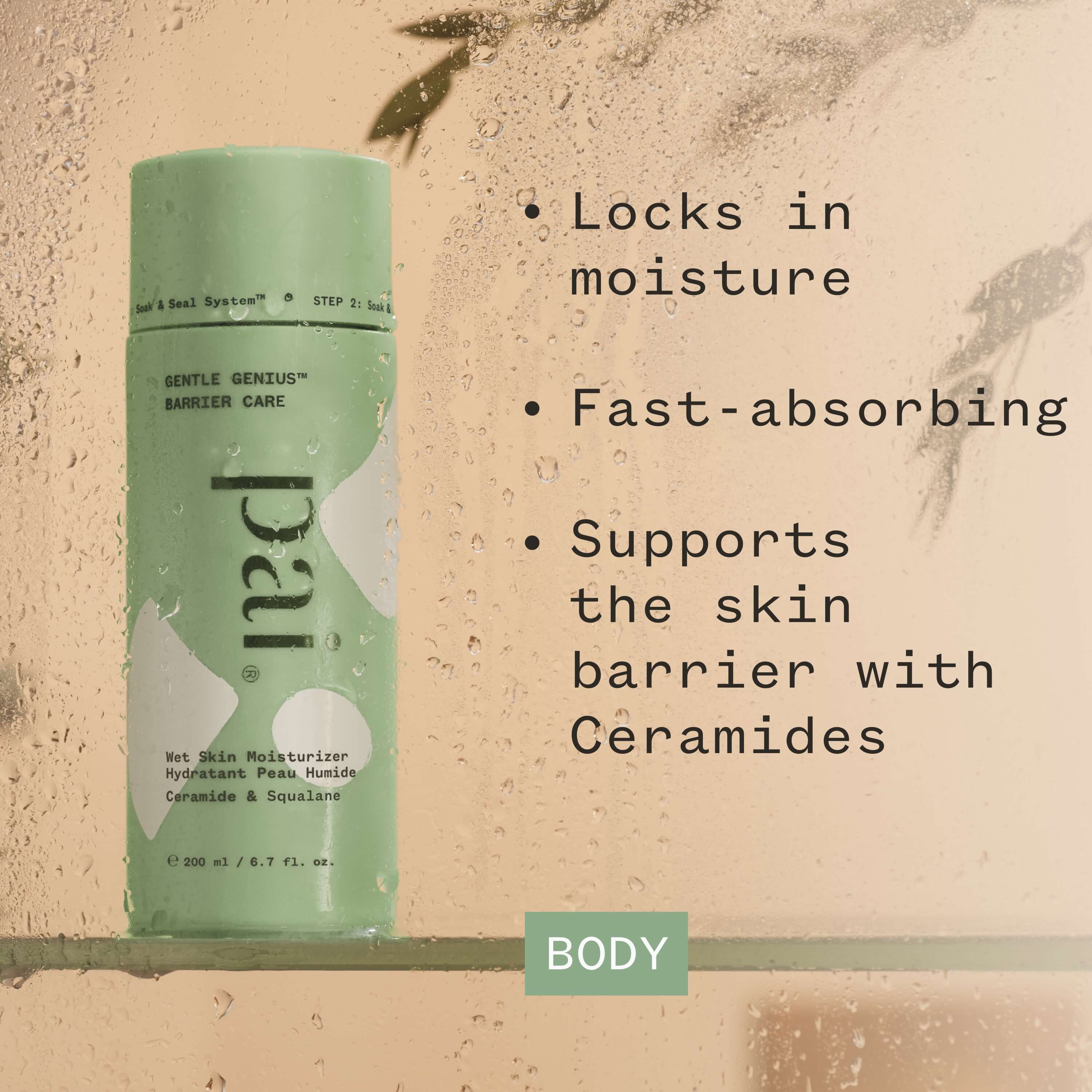 Crema corporal para piel húmeda Gentle Genius