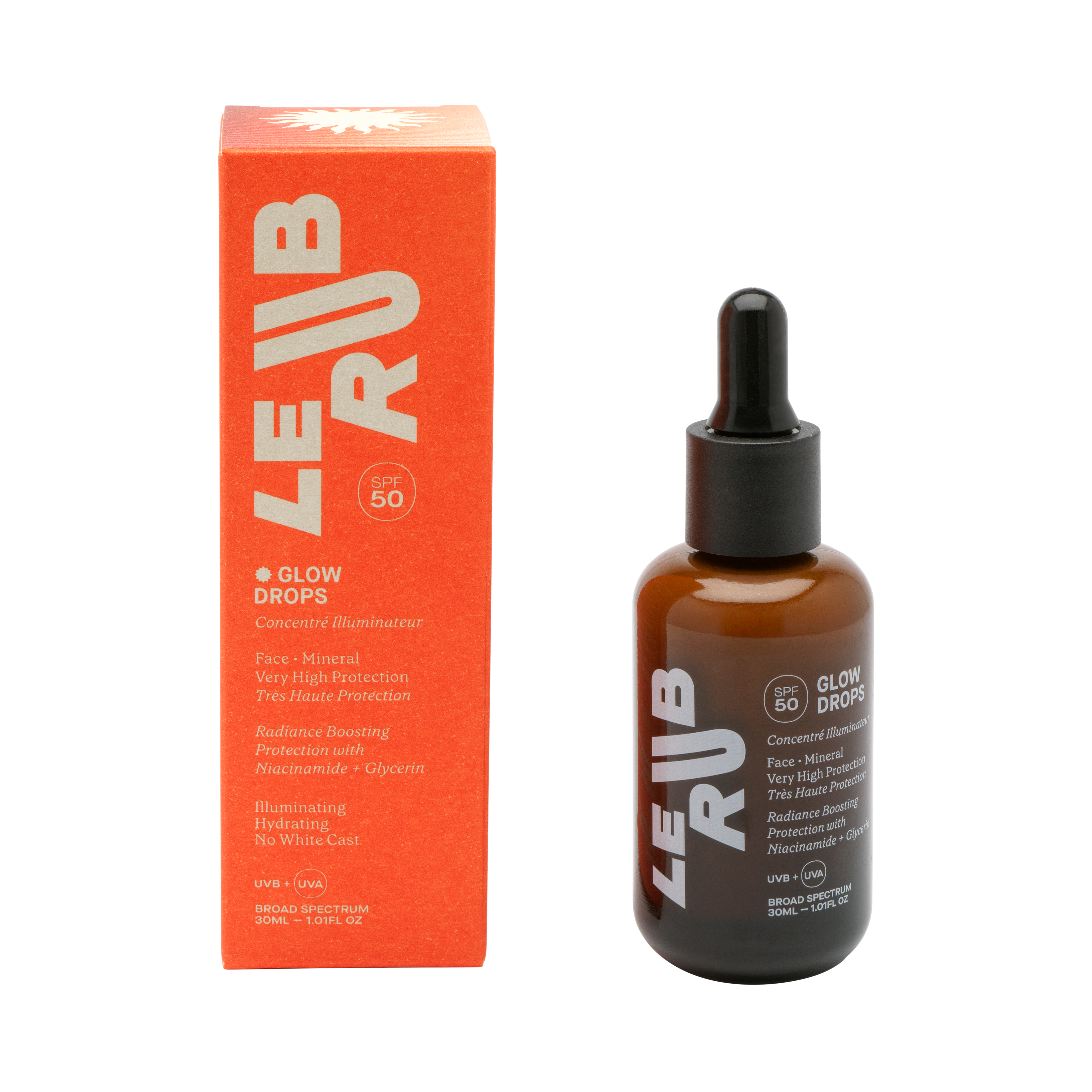 Sérum solar mineral con niacinamida SPF 50 Glow Drops