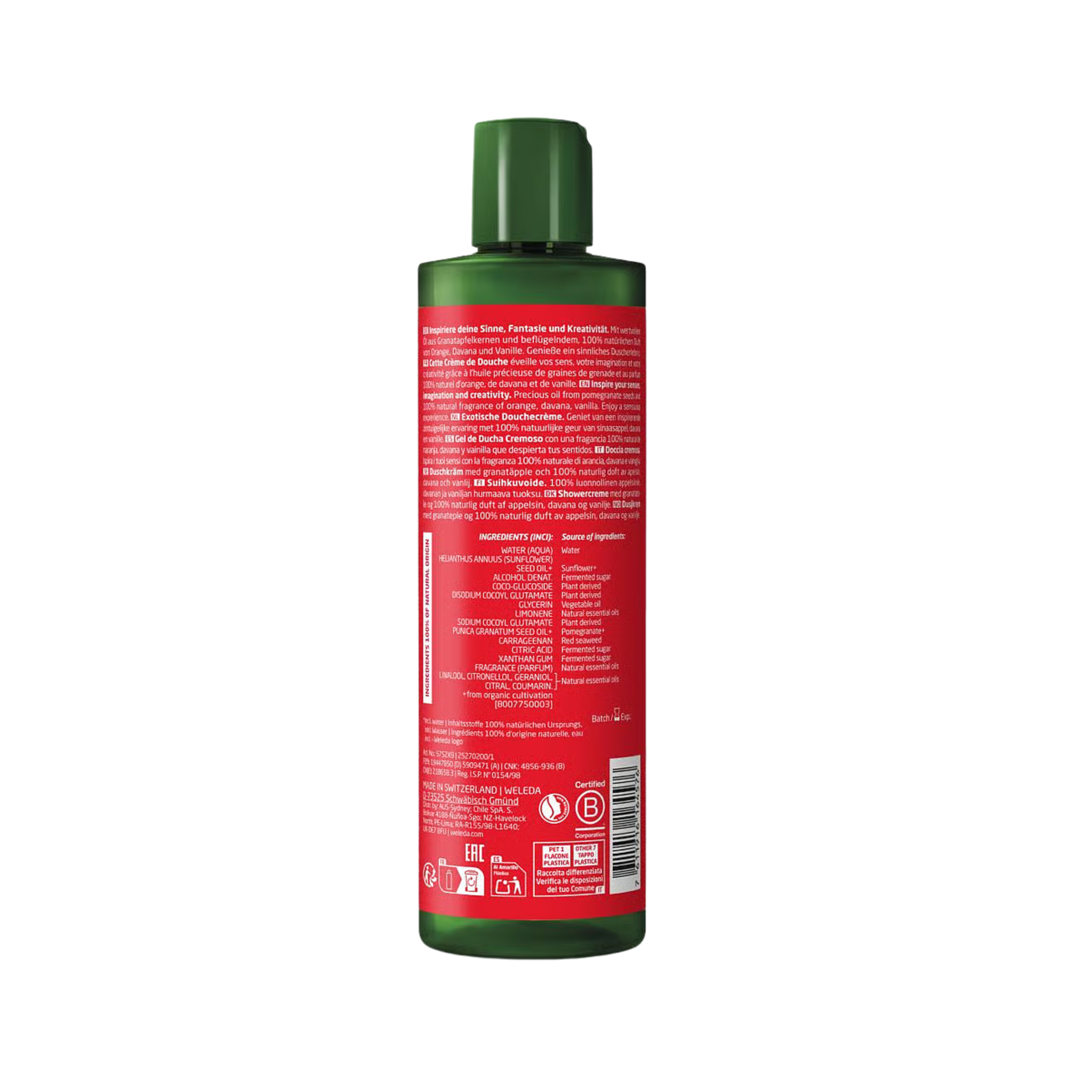 Gel de ducha cremoso con granada